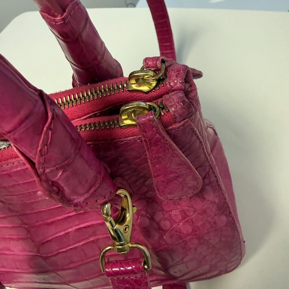 Nancy Gonzalez Pink Crocodile Leather Top Handle Satchel Bag — Brand Closed 2024 - Picture 3 of 7